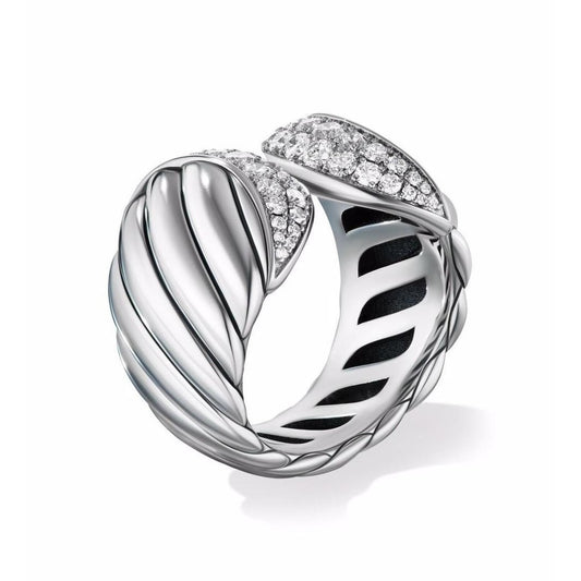 bague en argent sterling 925 au design de serpent à deux têtes