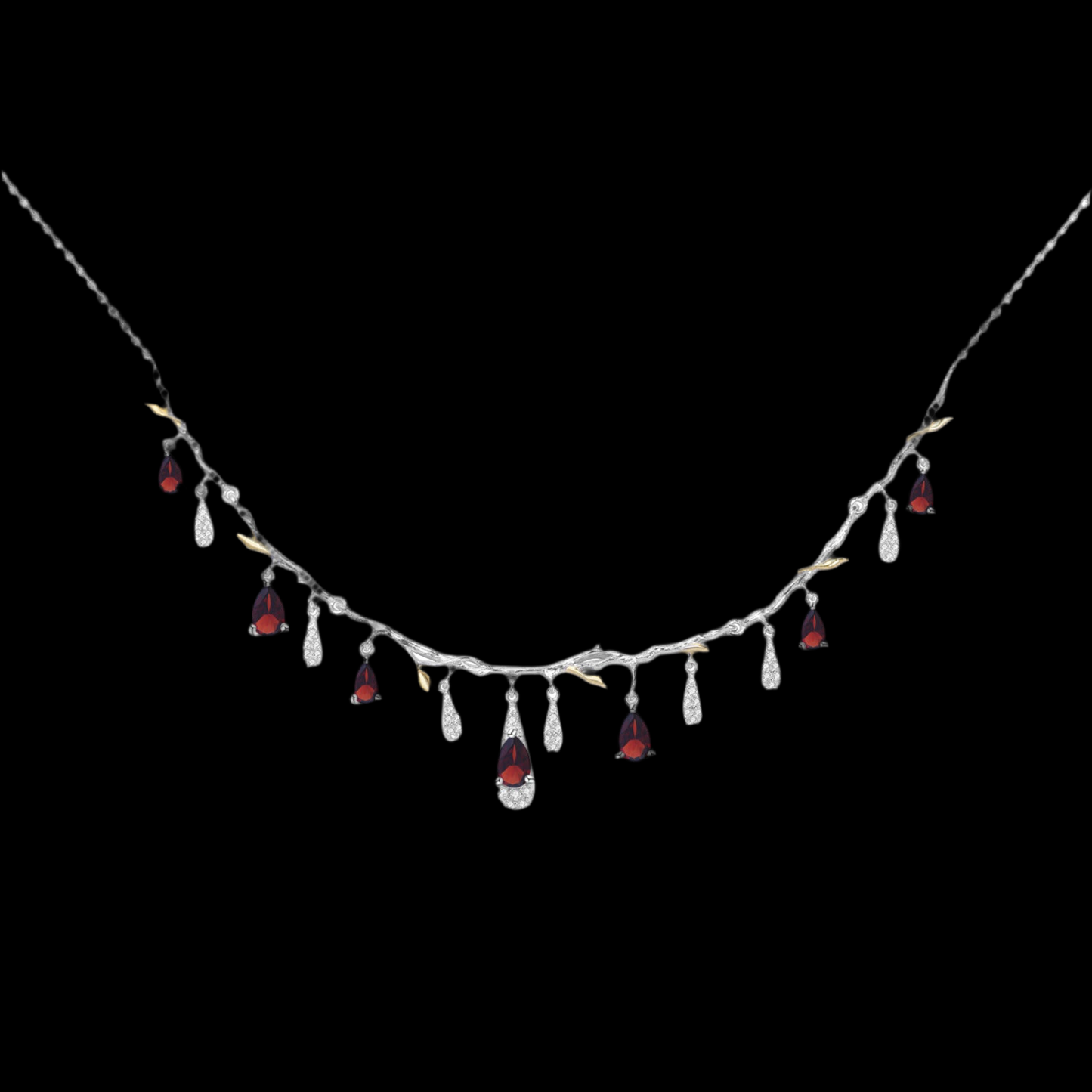 Collier en Argent S925 avec Pendentifs en Pierres Naturelles